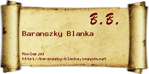 Baranszky Blanka névjegykártya
